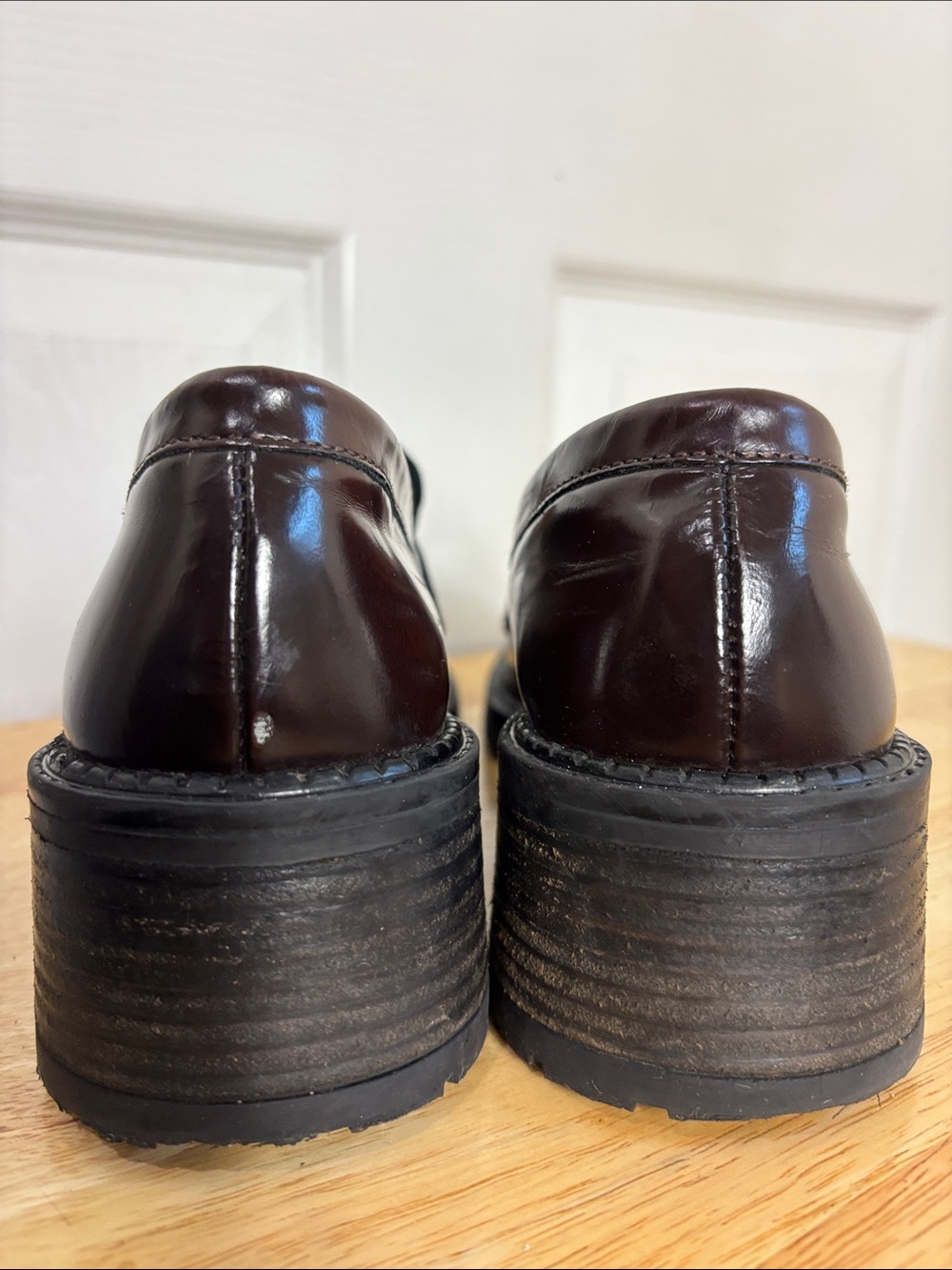 & Other Stories Brown Chunky Penny Loafers with Lug Sole size 8 - Picture 11 of 12